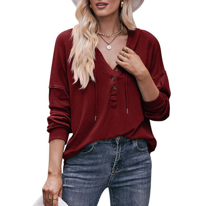 V-neck Drawstring Pullover