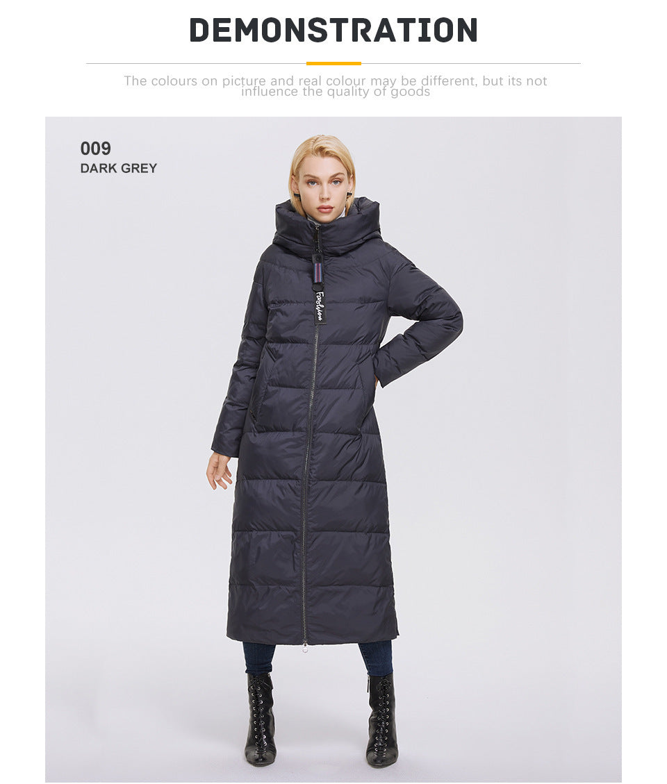 Extra Long Windproof Cotton-padded Coat