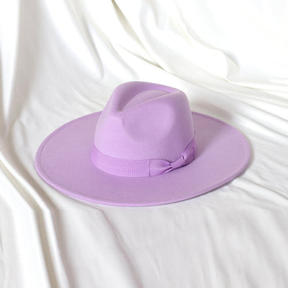 Flat Brim Basic Woolen Fedora