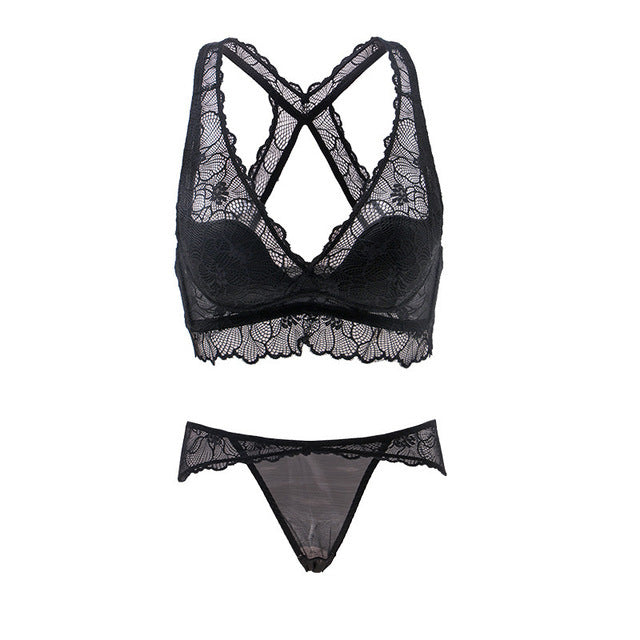 Ivy lace lingerie set with frill detail White Green Black