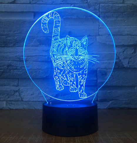 Colorful 3D Cat Light