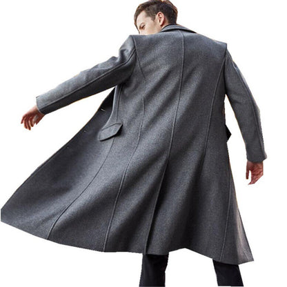 Men's Long Trench Coat Woolen Coat