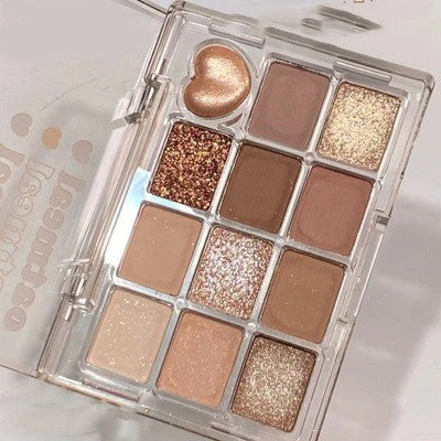 Glitter Eye Shadow Plate Makeup Twelve Color Earth Tone