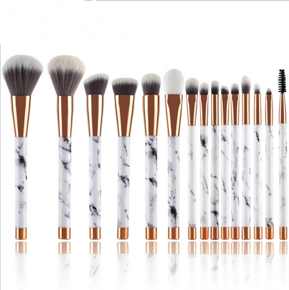 11 piece marble makeup brushes set