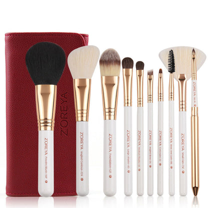 10pcs fiber makeup brush set