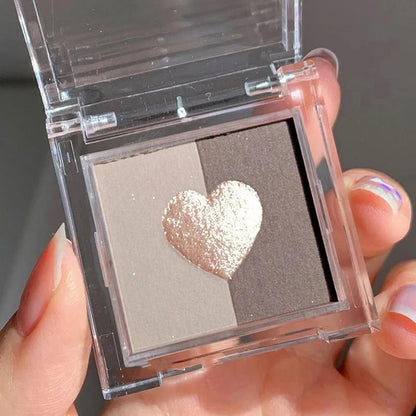 Three-color Love Eye Shadow Plate INS Earth Pearl Matte