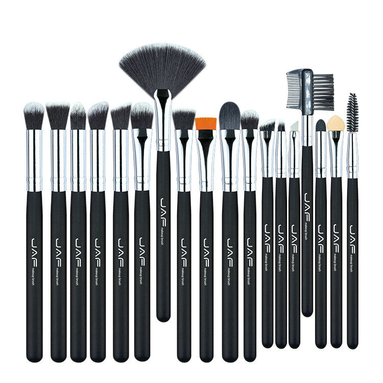 Black White 24 makeup brushes Pleather Case