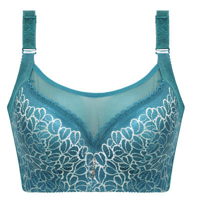 Full Cup Flora Print Mesh Edge Bra