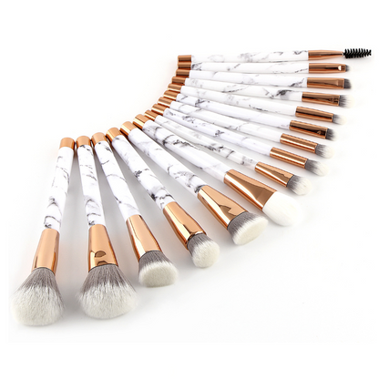 11 piece marble makeup brushes set