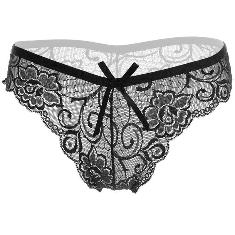 Low Wiast Panties, Seamless Underwear, Lace Mesh Bow Detail Panties