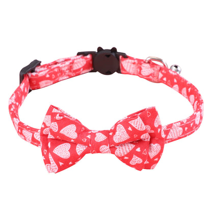 Valentines Day Cat Dog Leash Bow Tie