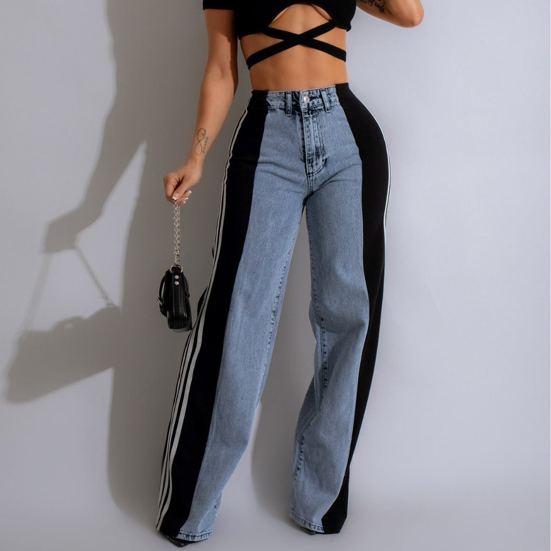 Elastic Denim Pants