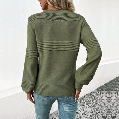 Army Green Long Sleeve Sweater