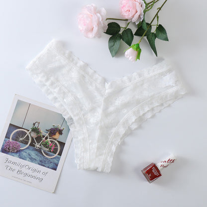 Lace Cotton V String