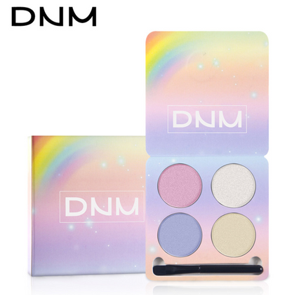 Four-color eye powder chameleon eye shadow set with brush