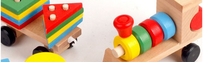 Wooden train toy wooden train; children's toys sorting cube wooden train learning toy