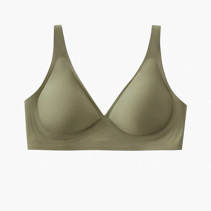 Plain muscle seamless jelly strip Bra