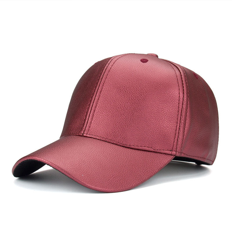 Black PU Leather cap