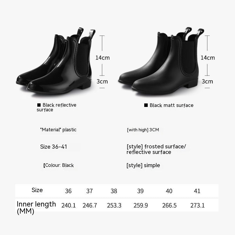 Women's Low-cut Rain Boots Plastic