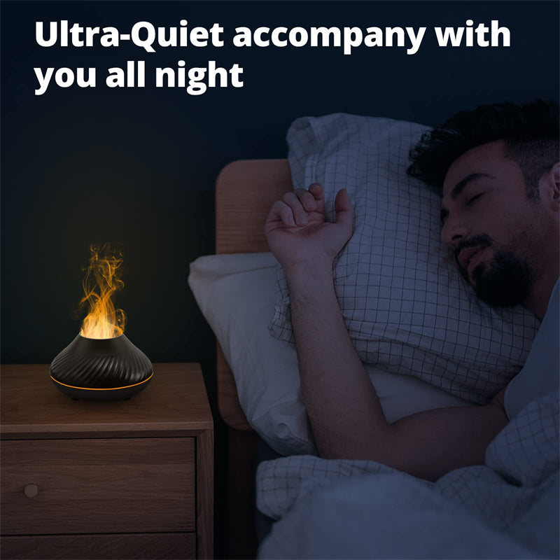 Volcanic Flame Aroma Diffuser Essential Oil Lamp 130ml USB Portable Air Humidifier With Color Night Light Mist Maker Fogger LED Light