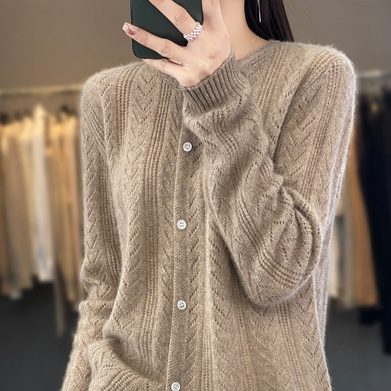 Pastel Solid Colour Slim Fit Cardigan Knitwear Loose Top Coat