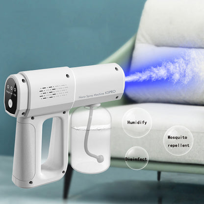 Electric Sanitiser Sprayer Handheld Blue Light Nano Steam Disinfection Spray Gun Home Car Wireless USB Humidifier Atomizer