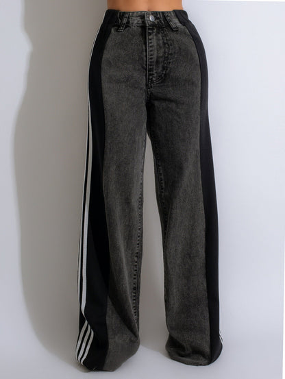 Elastic Denim Pants