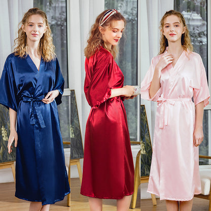 Pajamas silk Robe wedding pajamas women