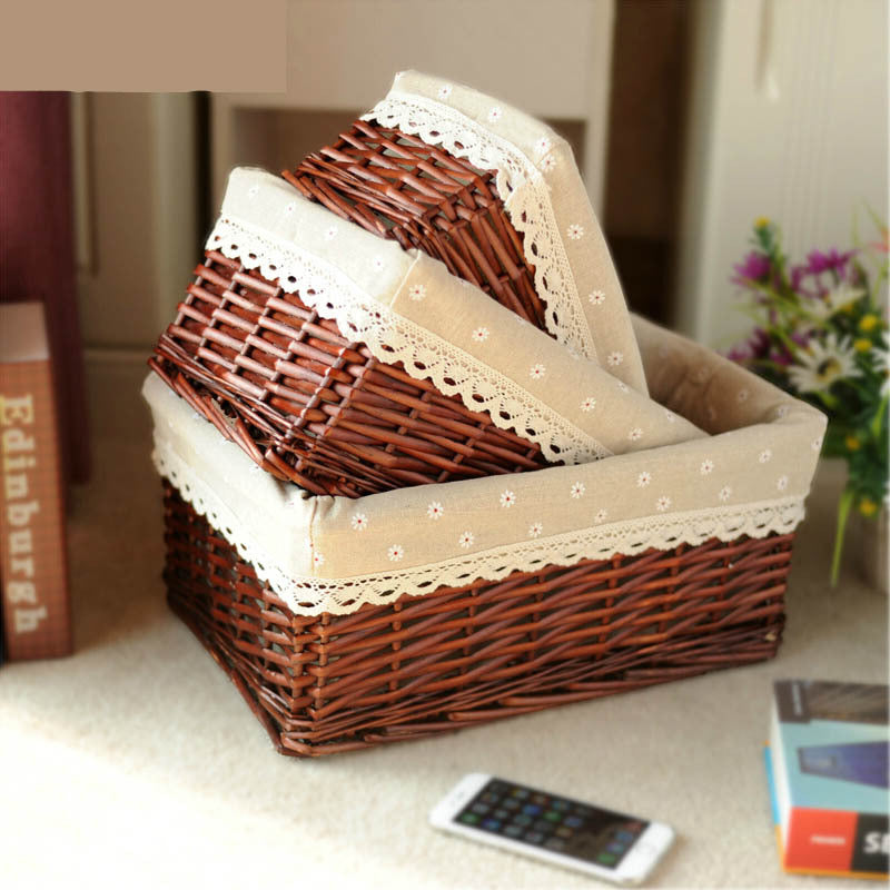 The storage basket willow rattan storage basket kitchen finishing Home Furnishing supplies storage basket wholesale sundry snacks desktop