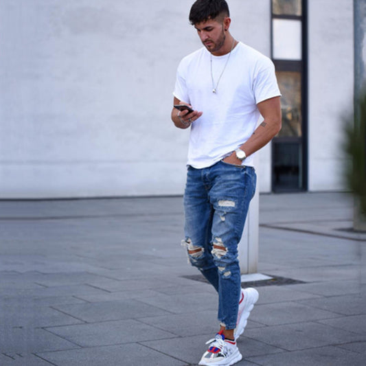 Ripped Slim Taper Jeans