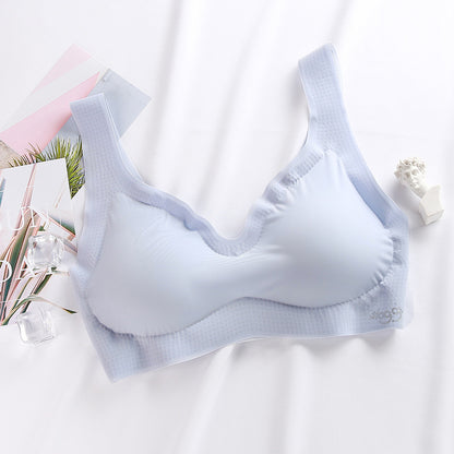 Ultra-thin Cooling Water Drop Ice Silk Bra For Women Without Trace