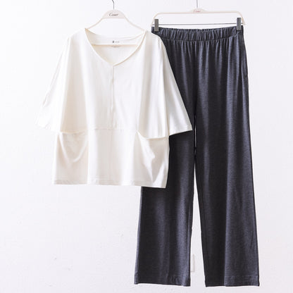 Cotton Half Sleeve Loose Pajamas Two-piece Set