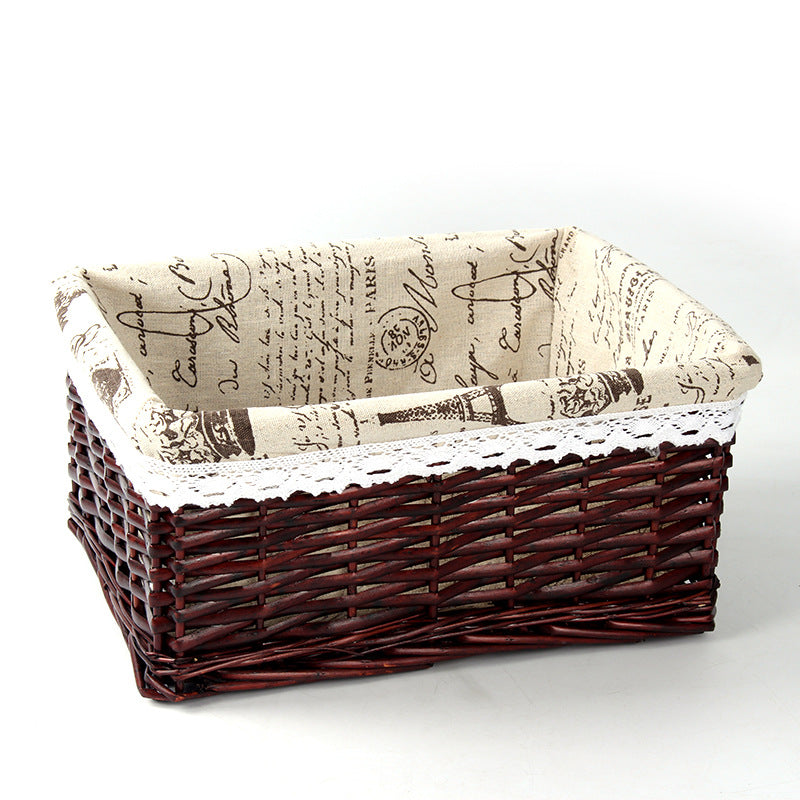 The storage basket willow rattan storage basket kitchen finishing Home Furnishing supplies storage basket wholesale sundry snacks desktop