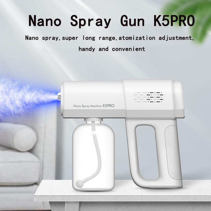 Electric Sanitiser Sprayer Handheld Blue Light Nano Steam Disinfection Spray Gun Home Car Wireless USB Humidifier Atomizer