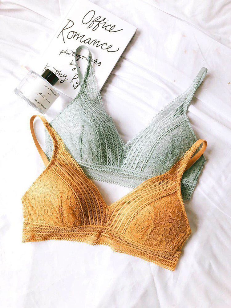 Pastel Lace Embroidery Bra and Panty Set