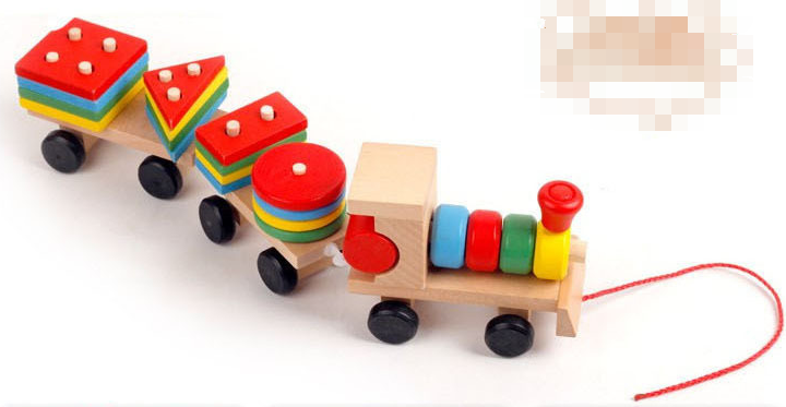 Wooden train toy wooden train; children's toys sorting cube wooden train learning toy