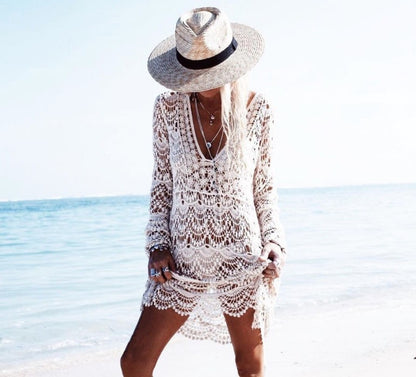 Cotton Mesh Beach Cover Up