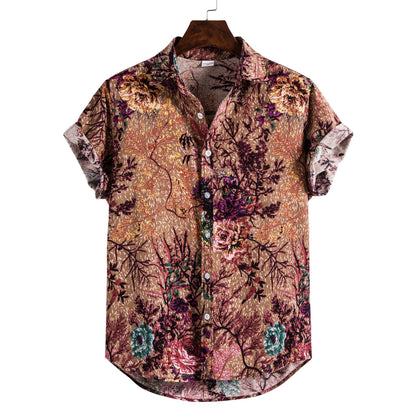 Men's Digital Printing Long Sleeve Shirt Men's Lapel Shirt