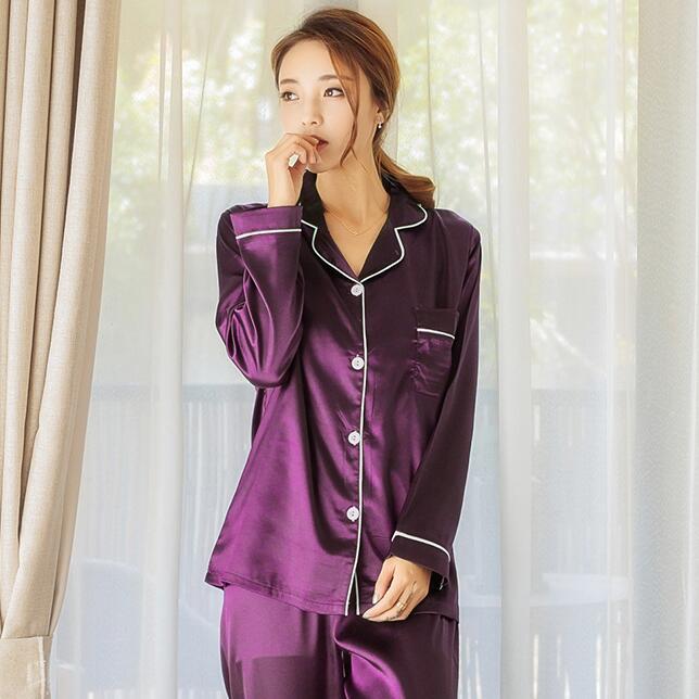 Long sleeve trousers women's pajamas two piece suit