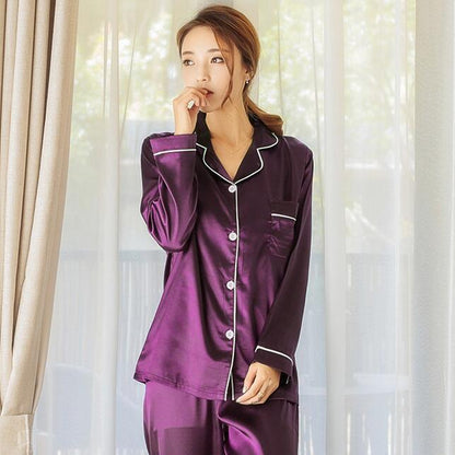 Long sleeve trousers women's pajamas two piece suit