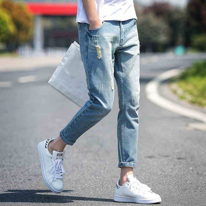 Slim Ripped Cropped Jeans