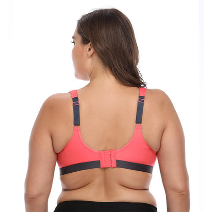 No Steel Collar Open Back Full Cup Support Sports Bra