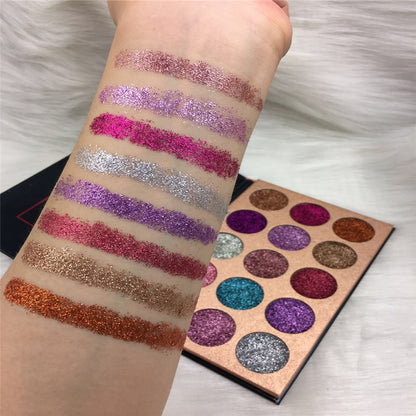 Pressed Glitter Powder 15 color sequins eye shadow by Beauty Glazed