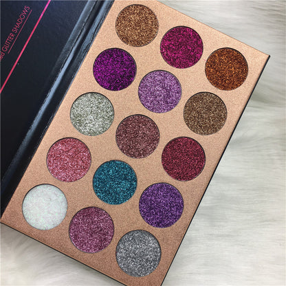 Pressed Glitter Powder 15 color sequins eye shadow by Beauty Glazed