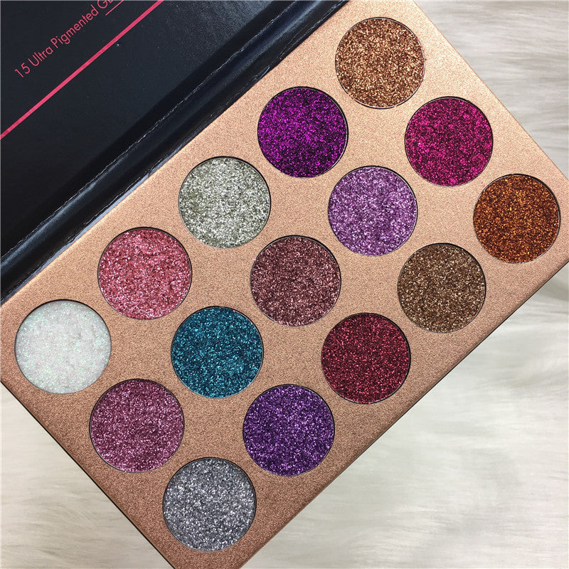 Pressed Glitter Powder 15 color sequins eye shadow by Beauty Glazed