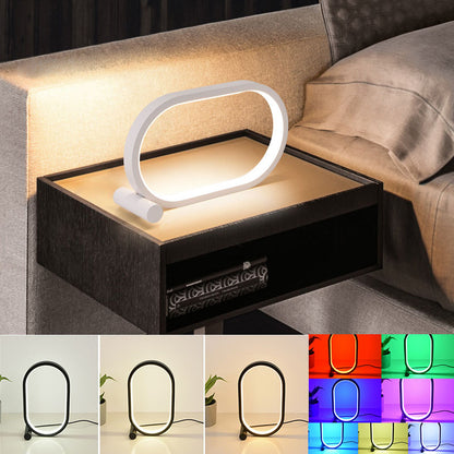 USB Plug-In Lamp Oval Acrylic Lamp Touch Control Dimmable Modern Simple Creative Night Lamp Bedside Reading Lamp Desk Table Led