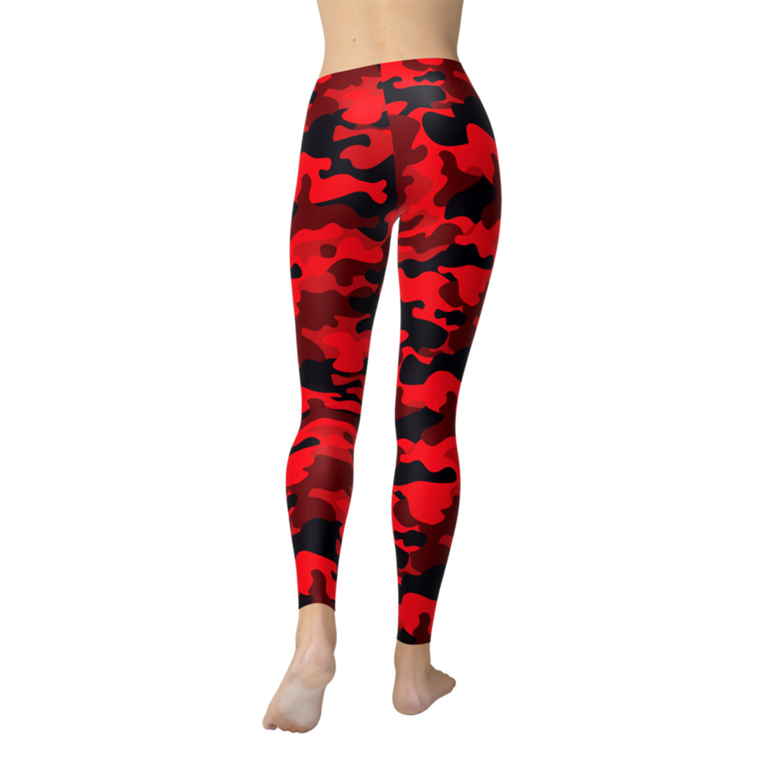 Red Black Military Print Leggings