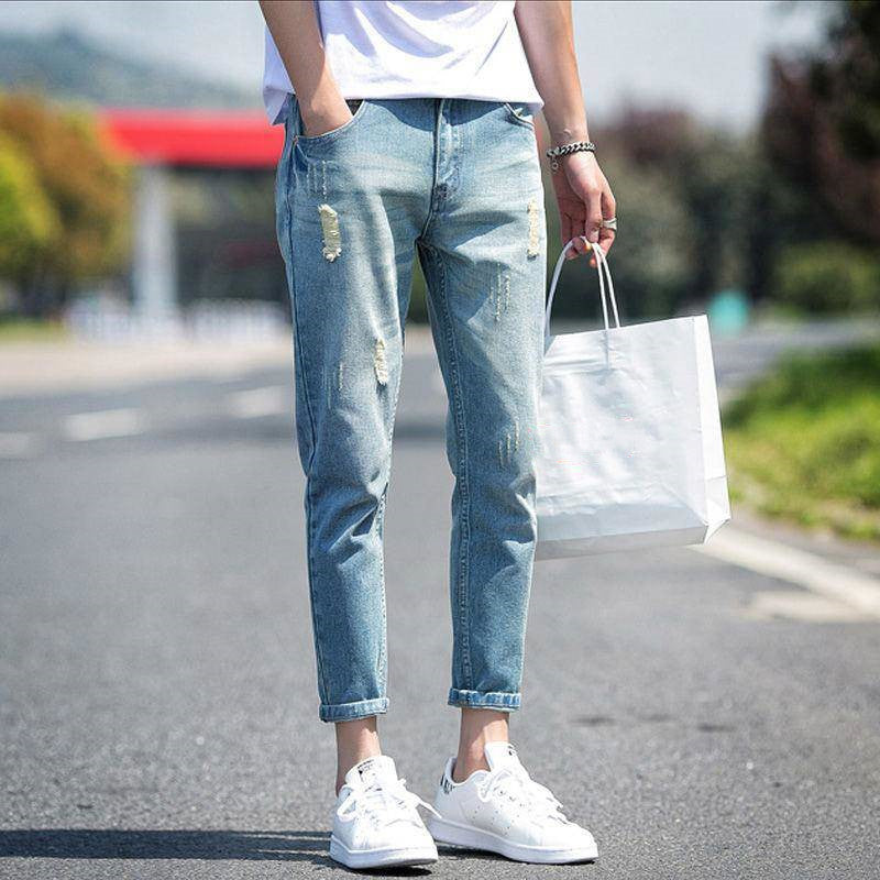 Slim Ripped Cropped Jeans