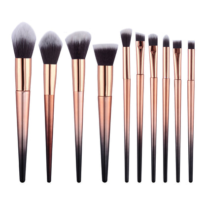 Plastic Handle Makeup Brush Set of 10