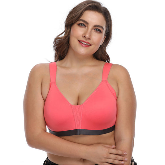 No Steel Collar Open Back Full Cup Support Sports Bra